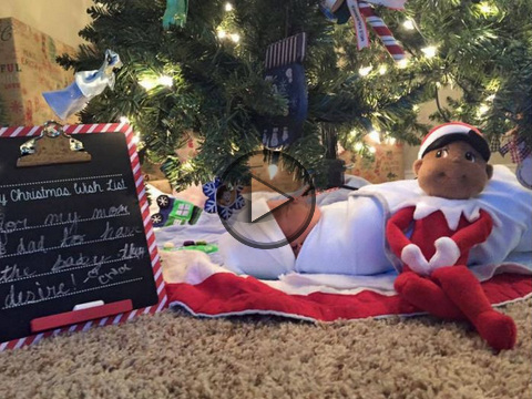 Kids cry after finding their new adopted brother under the Christmas tree (Credit: Courtney Solstad/Facebook)