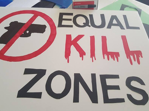 Making signs for next Saturday. #EndGunFreeZones (Credit: The Life and Liberty Bill to End Gun Free Zones via Facebook)