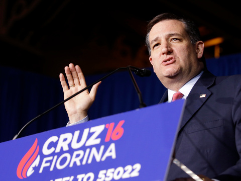 Republican presidential candidate, Sen. Ted Cruz, R-Texas, speaks during a primary night campaign event, Tuesday, May 3, 2016, in Indianapolis. Cruz ended his presidential campaign, eliminating the biggest impediment to Donald Trump's march to the Republican nomination. (AP Photo/Darron Cummings)