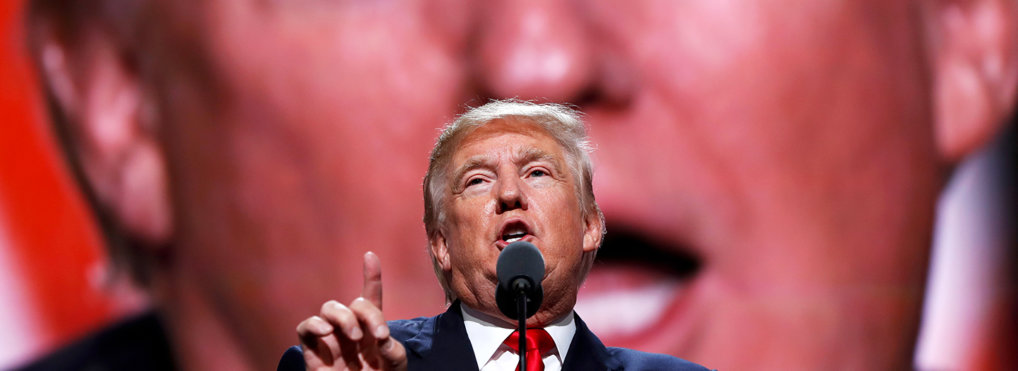Republican Presidential Candidate Donald Trump, speaks during the final day of the Republican National Convention in Cleveland, Thursday, July 21, 2016.