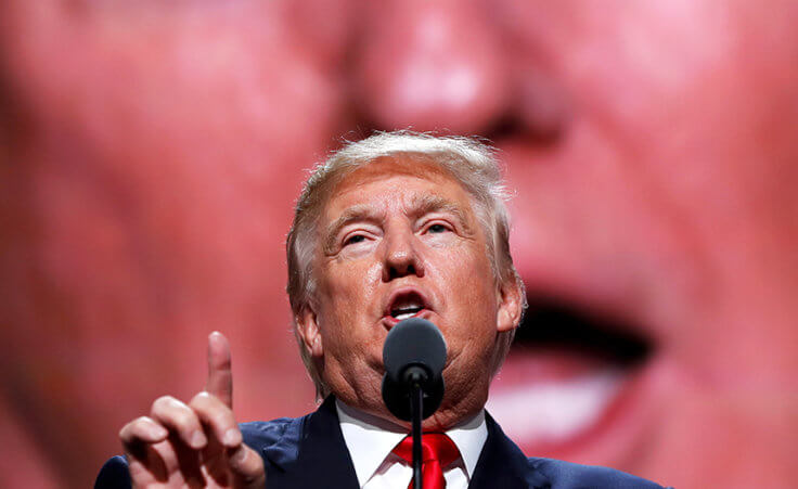 Republican Presidential Candidate Donald Trump, speaks during the final day of the Republican National Convention in Cleveland, Thursday, July 21, 2016.