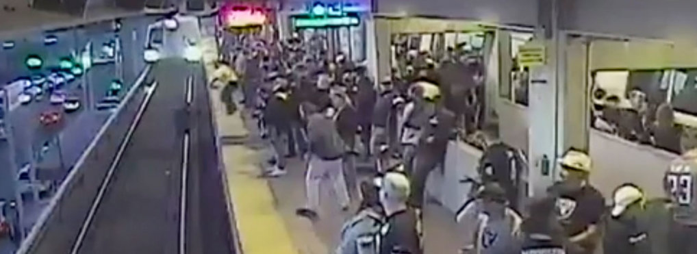 Employee saves man who falls on train track