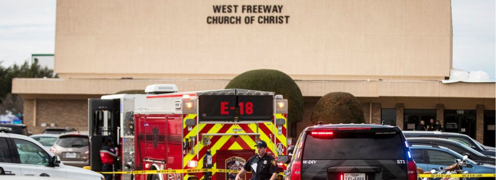 Shooter in Texas church kills two