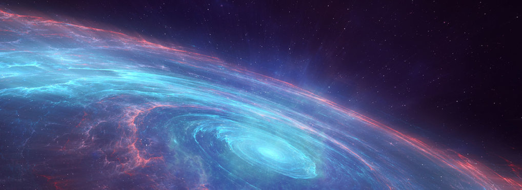 Spiral, spinning galaxy