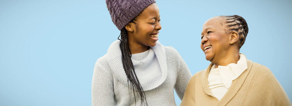 Two women laughing