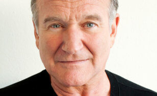A closeup profile photo of the actor and comedian Robin Williams