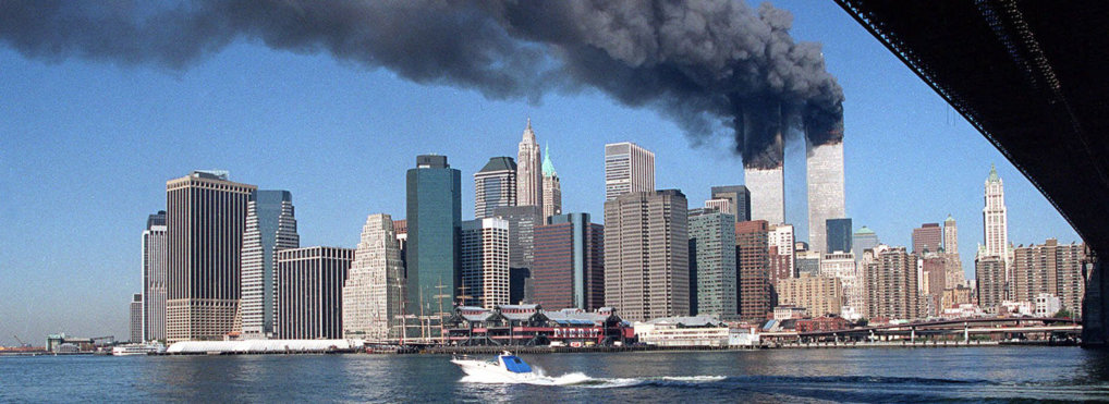 Smoke billows from the towers of the World Trade Center in New York, Tuesday, Sept. 11, 2001.