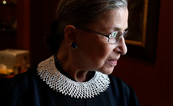 Associate Justice Ruth Bader Ginsburg poses for a photo in her chambers at the Supreme Court in Washington, Wednesday, July 24, 2013.