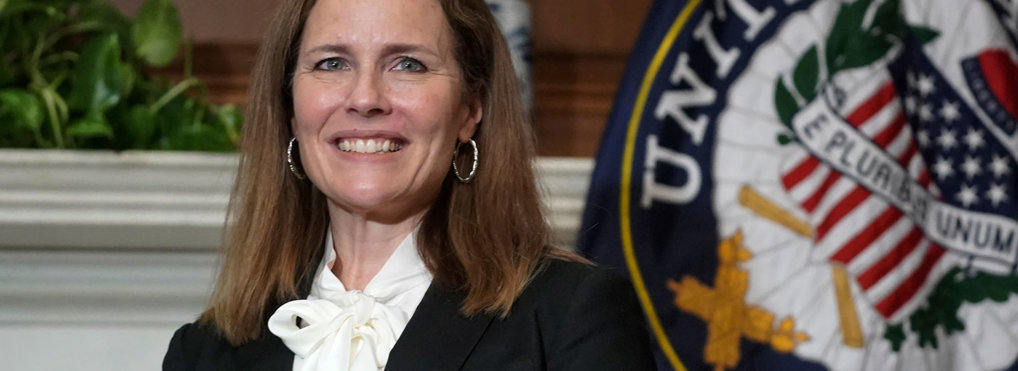 Judge Amy Coney Barrett, President Donald Trump's nominee for the U.S. Supreme Court, meets with Sen. Bill Cassidy, R-La., on Capitol Hill in Washington, Thursday, Oct. 1, 2020. (Greg Nash/Pool via AP)