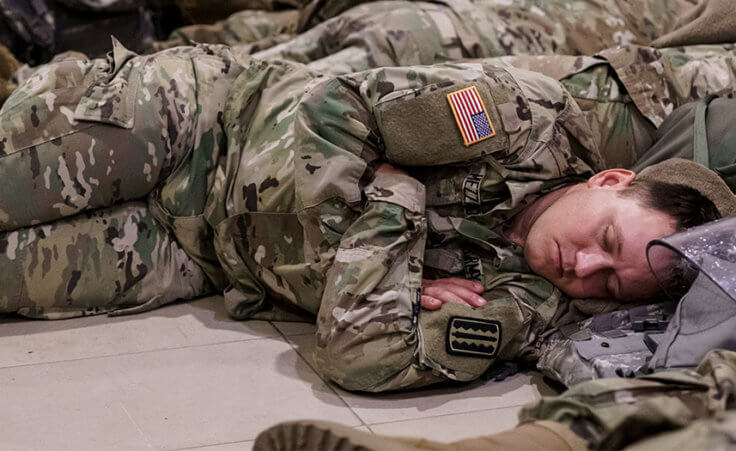 Sleeping National Guard Troops at the Capitol