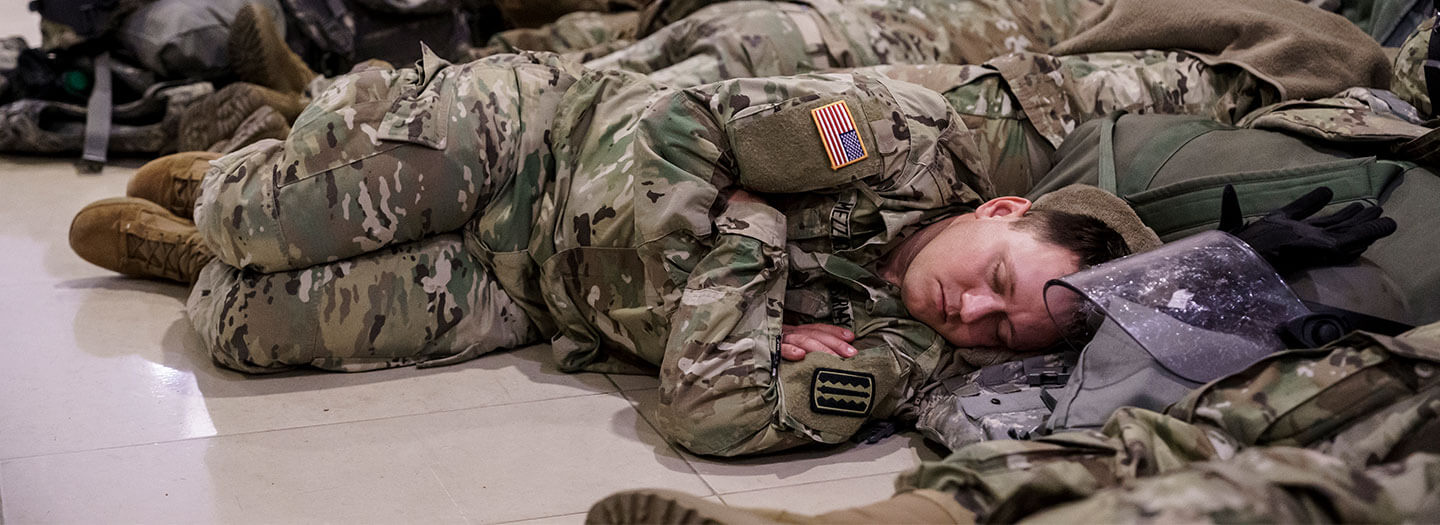 Sleeping National Guard Troops at the Capitol