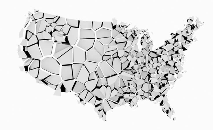 A fractured map of the United States