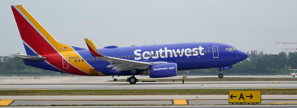 A Southwest Airlines Boeing 737 passenger plane