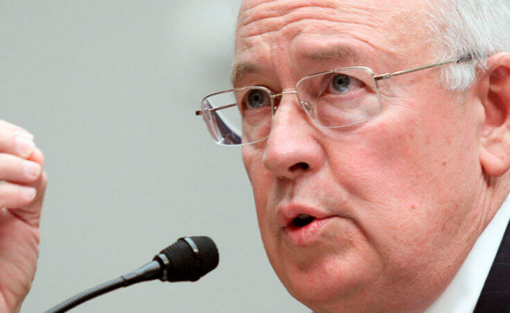 FILE - In this May 8, 2014, file photo, then Baylor University President Ken Starr testifies at the House Committee on Education and Workforce on college athletes forming unions in Washington. (AP Photo/Lauren Victoria Burke, File)