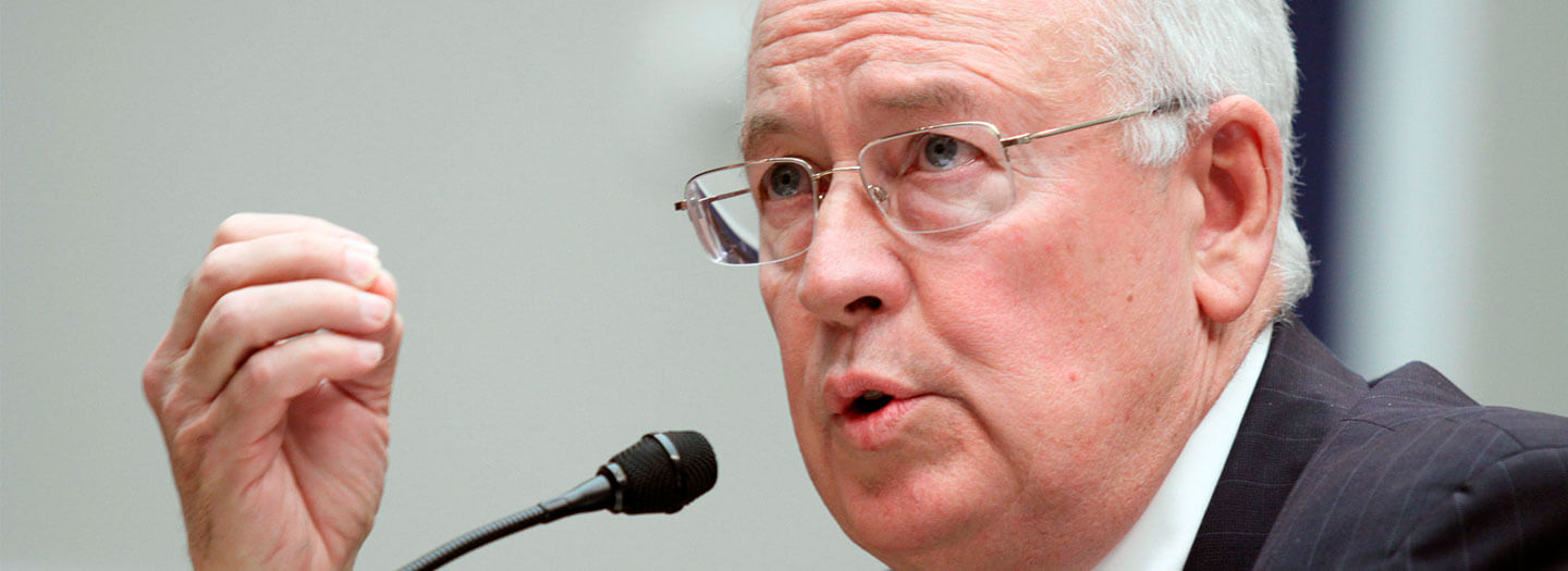 FILE - In this May 8, 2014, file photo, then Baylor University President Ken Starr testifies at the House Committee on Education and Workforce on college athletes forming unions in Washington. (AP Photo/Lauren Victoria Burke, File)