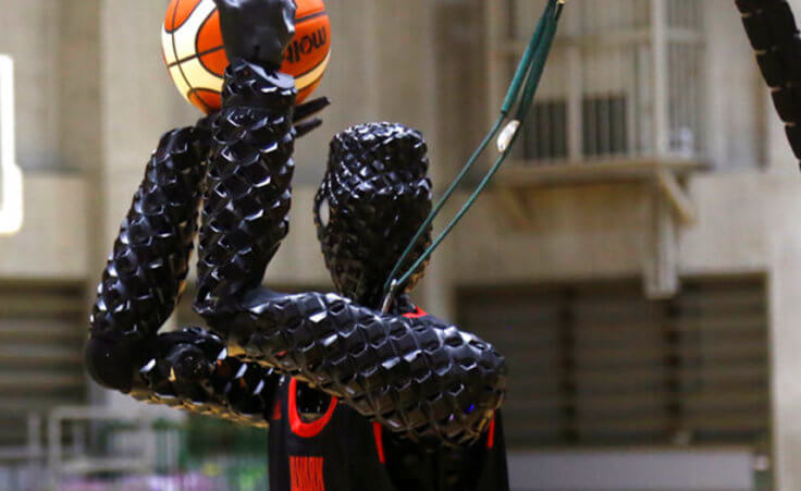 Toyota's basketball robot aims his shot