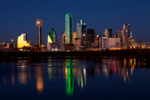 The Dallas skyline at night. A recent report using census data says that Dallas ranks No. 1 in the nation for infidelity. © Aneese /stock.adobe.com