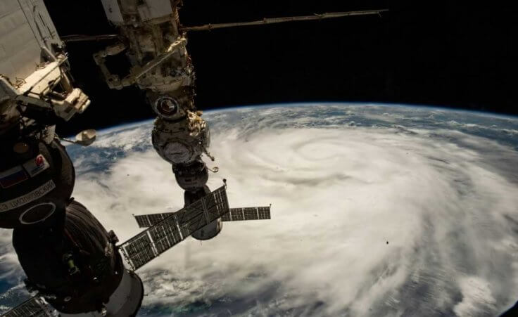 This Satellite image provided by NASA on Sept. 26, 2022, shows Hurricane Ian pictured from the International Space Station just south of Cuba gaining strength and heading toward Florida. Hurricane Ian rapidly intensified off Florida's southwest coast Wednesday, Sept. 28, gaining top winds of 155 mph (250 kph), just shy of the most dangerous Category 5 status. (NASA via AP)