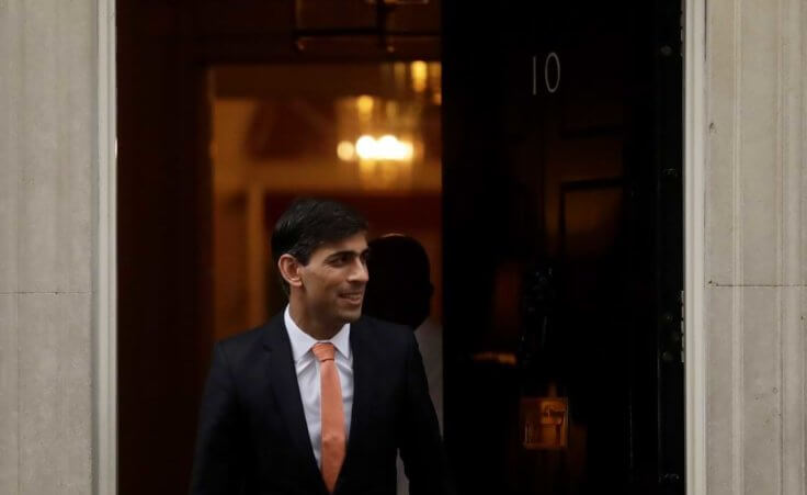 New British Prime Minister Rishi Sunak exits 10 Downing Street