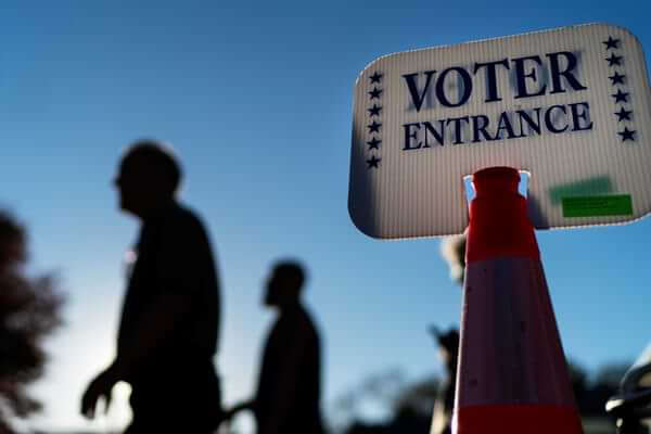 voter entrance sign 2022 midterms 600