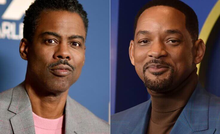Profiles of Chris Rock and Will Smith side by side