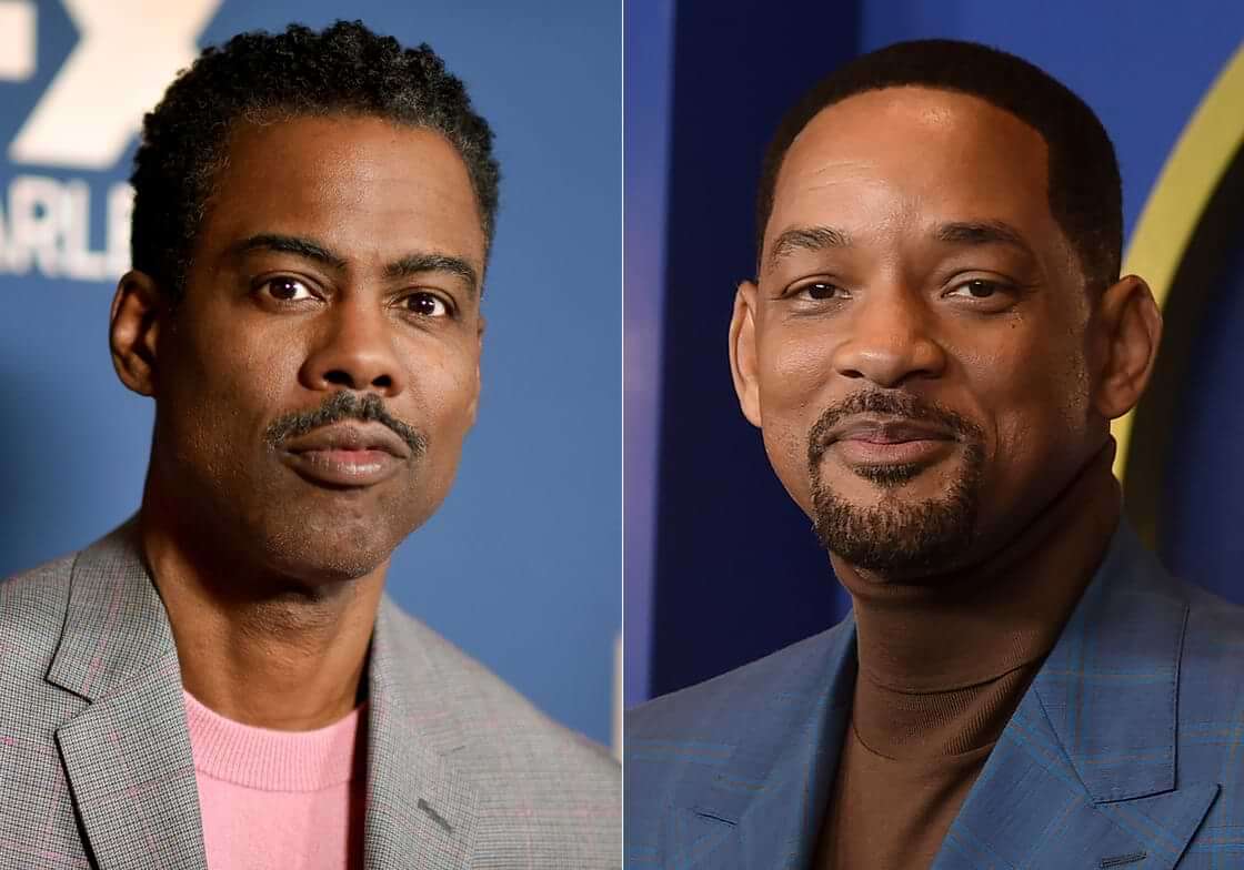 Profiles of Chris Rock and Will Smith side by side