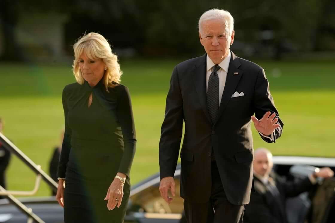 US President Joe Biden accompanied by the First Lady Jill Biden arrive at Buckingham Palace in London, Sunday, Sept. 18, 2022. (AP Photo/Markus Schreiber, Pool) More recently, President Biden has declined to attend King Charles III's May 6 coronation, though First Lady Jill Biden will attend.
