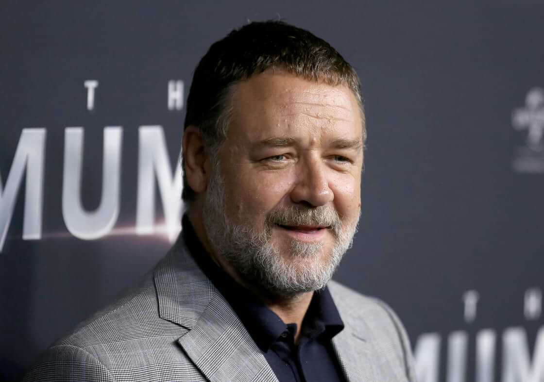 Actor Russell Crowe arrives for the Australian premiere of the movie "The Mummy" in Sydney, Australia. He plays Father Armoth in The Pope's Exorcist, releasing April 14 2023