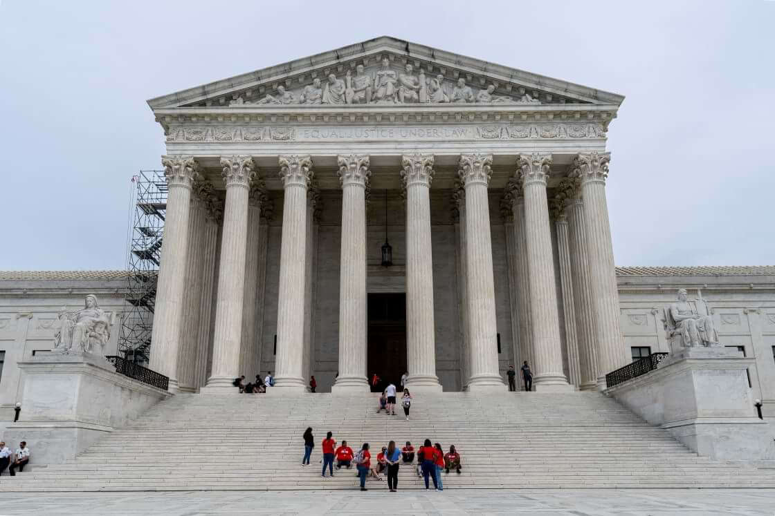 The Supreme Court is seen on Capitol Hill in Washington, Friday, April 14, 2023. The Supreme Court said Friday it was temporarily keeping in place federal rules for use of an abortion drug, while it takes time to more fully consider the issues raised in a court challenge. (AP Photo/J. Scott Applewhite)
