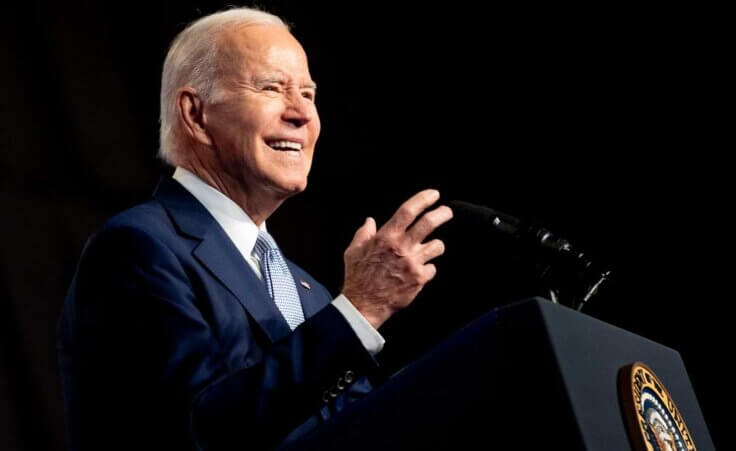 President Joe Biden speaks at the North America's Building Trades Union National Legislative Conference at the Washington Hilton in Washington, Tuesday, April 25, 2023. (AP Photo/Andrew Harnik). Biden's campaign team released a three-minute reelection video on this same day.