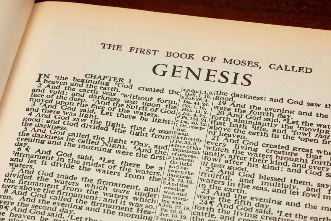 Bible opened to Genesis