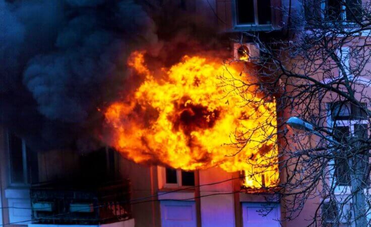 Stock photo: apartment fire. © By Aleksandr Lesik/stock.adobe.com