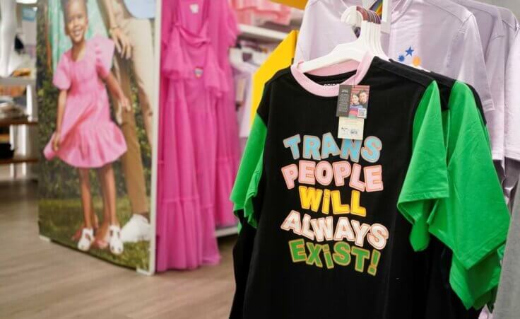 Pride month merchandise is displayed at the front of a Target store in Hackensack, N.J., Wednesday, May 24, 2023. Target is removing certain items from its stores and making other changes to its LGBTQ+ merchandise nationwide ahead of Pride month, after an intense backlash from some customers including violent confrontations with its workers. (AP Photo/Seth Wenig)