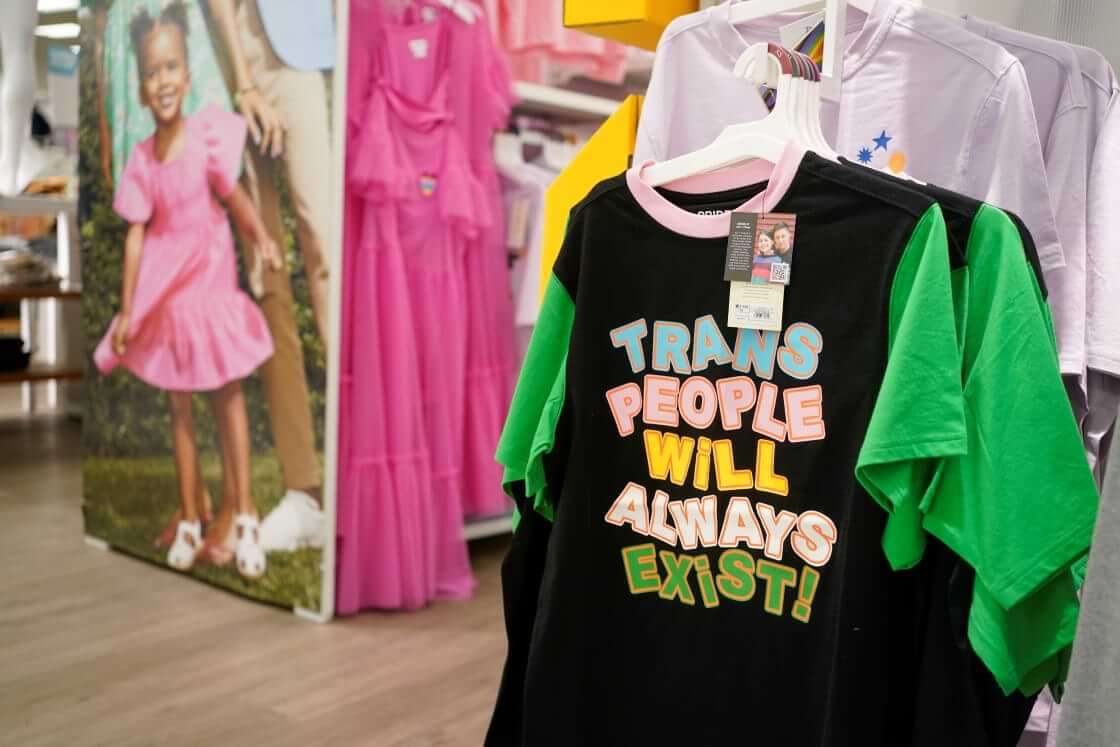 Pride month merchandise is displayed at the front of a Target store in Hackensack, N.J., Wednesday, May 24, 2023. Target is removing certain items from its stores and making other changes to its LGBTQ+ merchandise nationwide ahead of Pride month, after an intense backlash from some customers including violent confrontations with its workers. (AP Photo/Seth Wenig)
