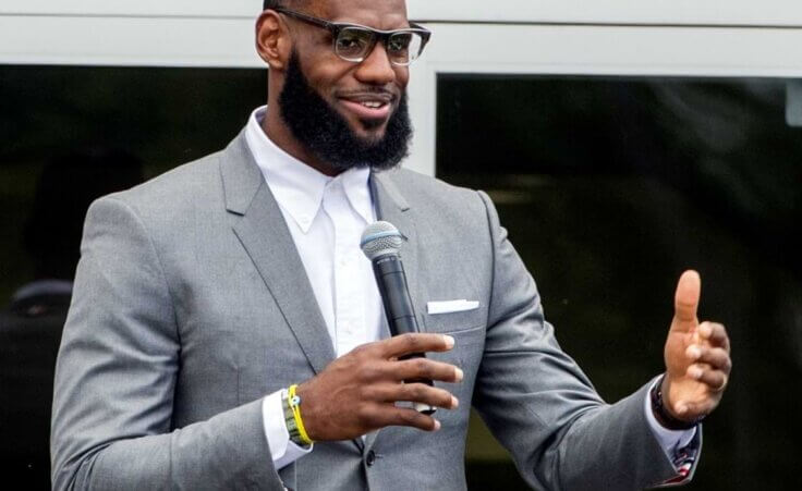 FILE - In this Monday, July 30, 2018, file photo, LeBron James speaks at the opening ceremony for the I Promise School in Akron, Ohio. (AP Photo/Phil Long, File)