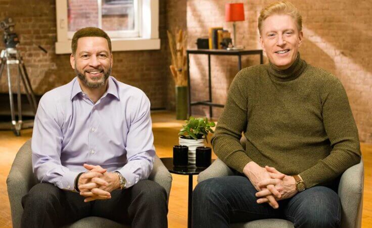 Chris Broussard, FOX Sports announcer and the founder of The K.I.N.G. Movement, sits next to Dr. Matthew Daniels, founder of Good of All. The two have released "Share the Dream," a video Bible study resource based on the life and teachings of Dr. Martin Luther King, Jr. Images courtesy of HarperChristian Resources.