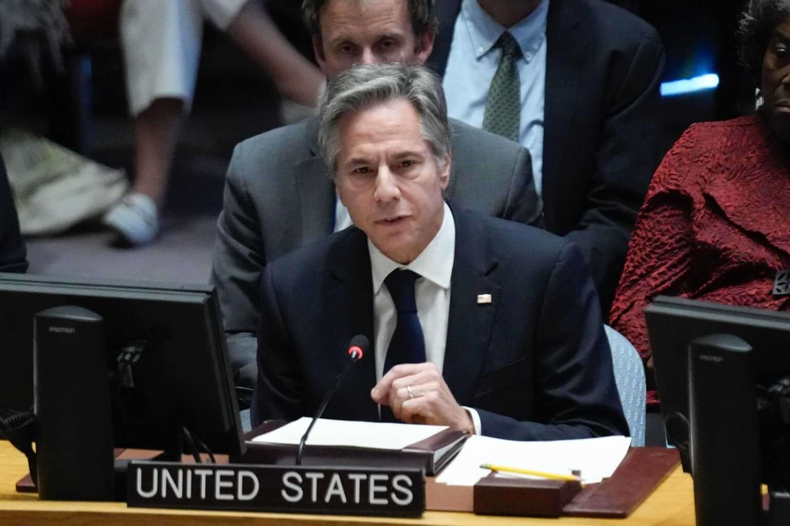 United States Secretary of State Antony Blinken speaks during a Security Council meeting at United Nations headquarters, Tuesday, Oct. 24, 2023. (AP Photo/Seth Wenig). Many are wondering: Is the us on the brink of war?