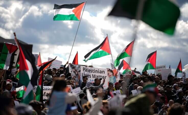 People wave flags during a pro-Palestinian march calling for a ceasefire in Gaza at the Washington Monument, Saturday, Oct. 21, 2023, in Washington. (AP Photo/Andrew Harnik) Mosab Hassan Yousef, son of a founding Hamas leader, reveals how Hamas doesn't care for the Palestinian people.