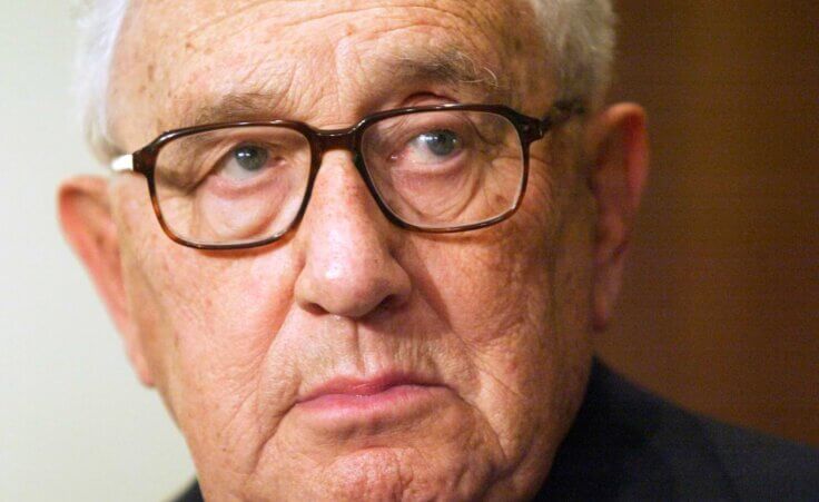 FILE - Former Secretary of State Henry Kissinger is seen during a meeting with President Vladimir Putin in the Novo-Ogaryovo residence outside Moscow, June 6, 2006. Kissinger, the diplomat with the thick glasses and gravelly voice who dominated foreign policy as the United States extricated itself from Vietnam and broke down barriers with China, died Wednesday, Nov. 29, 2023. He was 100. (AP Photo/Sergey Ponomarev, File)