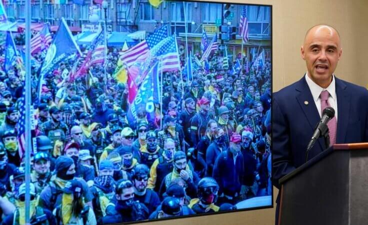 U.S. Attorney for the District of Colombia Matthew Graves speaks about the unfolding of the January 6 Capitol riot during a presentation ahead of this year's third anniversary in Washington, Thursday, Jan. 4, 2024. (AP Photo/Susan Walsh)