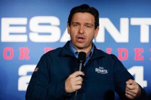 FILE - Republican presidential candidate Florida Gov. Ron DeSantis speaks during a campaign event, Jan. 17, 2024, in Hampton, N.H. DeSantis has suspended his Republican presidential campaign after a disappointing showing in Iowa's leadoff caucuses. (AP Photo/Michael Dwyer, File)