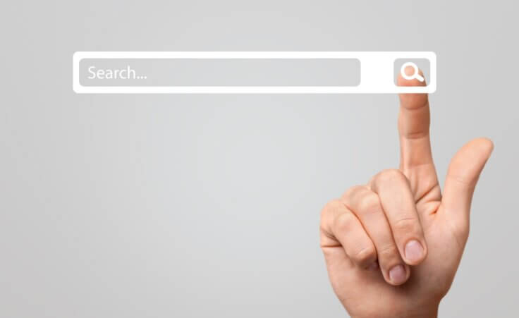A pointer finder touches the magnifying glass on a search bar, an illustration of the pastor search process. By BillionPhotos.com /stock.adobe.com
