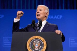 President Joe Biden speaks at the 115th NAACP National Convention in Las Vegas, Tuesday, July 16, 2024. (AP Photo/Susan Walsh) Biden tests positive for COVID-19.