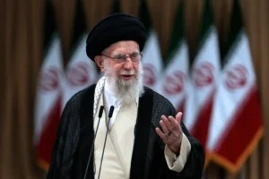 Iranian Supreme Leader Ayatollah Ali Khamenei speaks after casting his vote for the presidential runoff election in Tehran, Iran, Friday, July 5, 2024. (AP Photo/Vahid Salemi) Hamas assassination Israel Iran strike Israel