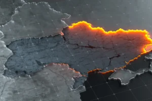 Conceptual map illustration of the border tensions between Ukraine and Russia. By Filipp/stock.adobe.com.