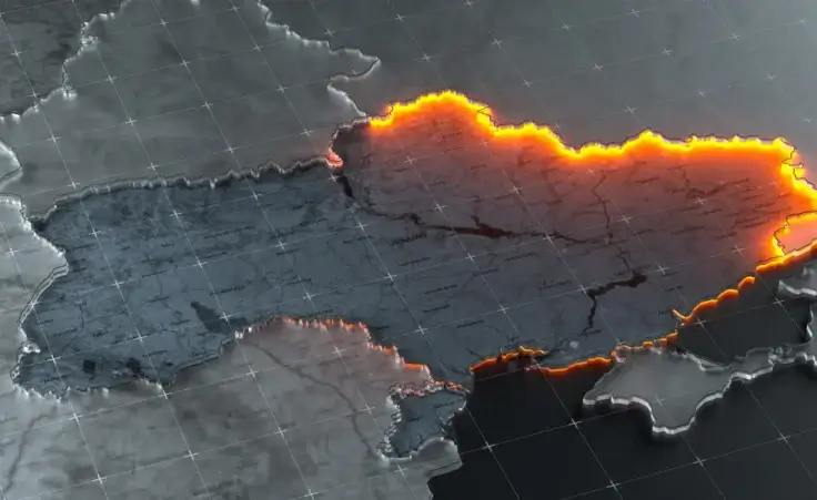 Conceptual map illustration of the border tensions between Ukraine and Russia. By Filipp/stock.adobe.com.