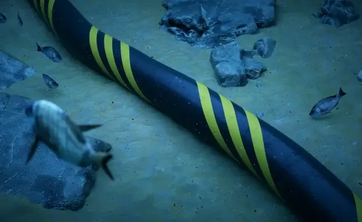 Telecommunication cable on seabed with fish and rocks to illustrate the transforming consequences of unseen power. By Negro Elkha/stock.adobe.com