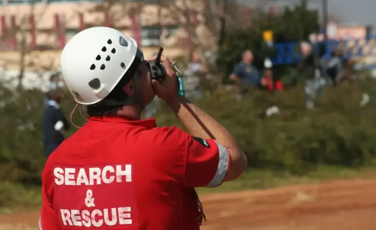 A search-and-rescue volunteer on site of a disaster relief operation. By By Destonian/stock.adobe.com. Rescuers Hurricane Milton