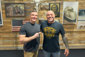 Wesley Huff and Joe Rogan. Image courtesy of Wesley Huff: https://x.com/WesleyLHuff