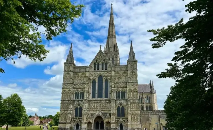 Salisbury Cathedral in Salisbury, England in which lies one of the only four surviving copies of the original Magna Carter. By Darko/stock.adobe.com